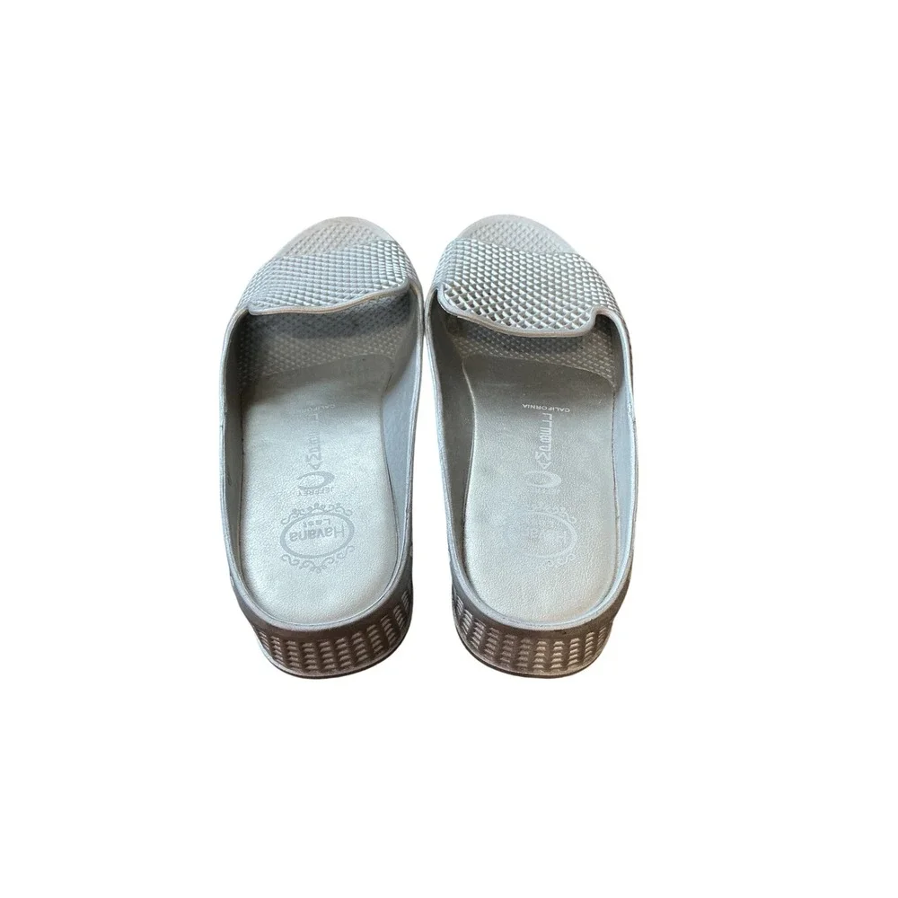 Jeffrey Campbell Havana Last Silver Metallic Lattice Platform Slide Sandals 10